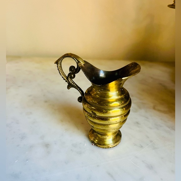 VTG Brass Copper Cottagecore Boho Mantel Accessory Matchstick Holder w/ Striker - Picture 6 of 7